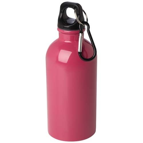 PF100860-6Oregon 400 ml RCS-zertifizierte_ einwandige Trinkflasche aus Edelstahl mit Karabinerhaken_ magenta