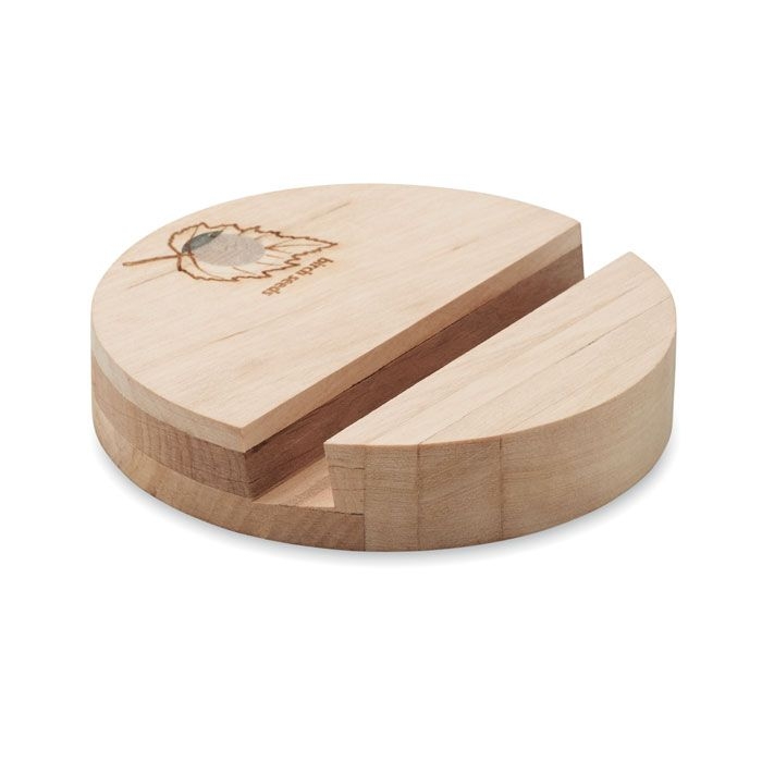 MO6691-40Grow Round Stand Smartphone Halter Birkenholz_ holz