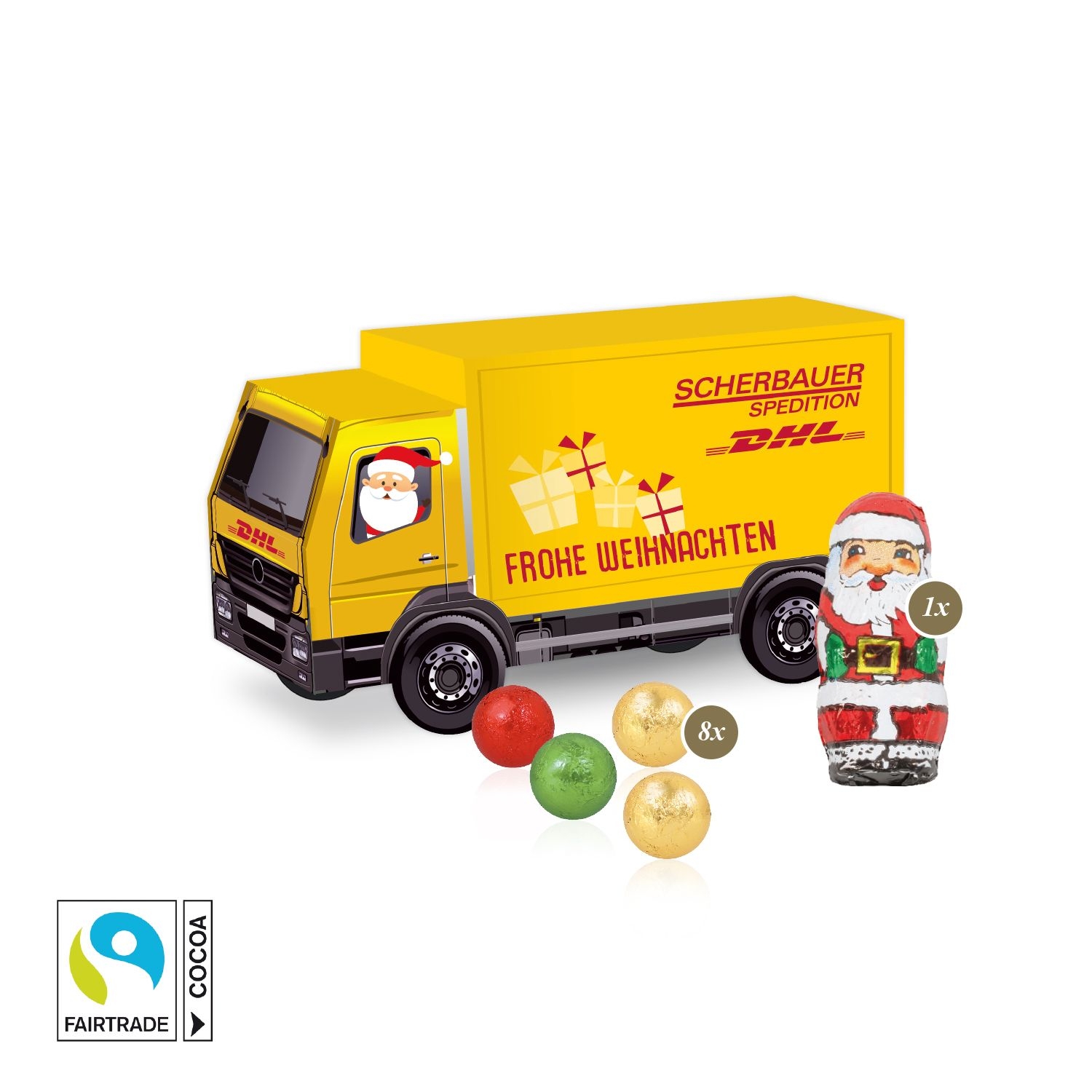 CD95540-013D Praesent _LKW_ mit Fairtrade® Schokolade_ Schokoladenmischung