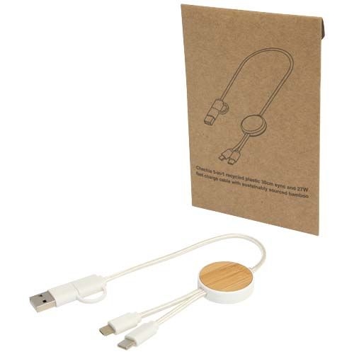 PF124421Chechia 30 cm 5-in-1 Kabel aus recyceltem Kunststoff fuer Datenuebertragung und 27W Schnellladung mit