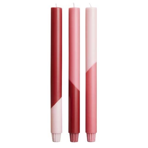 PF126425-1Originalhome Eden Diagonale Kerzen – 3er-Set_ rot
