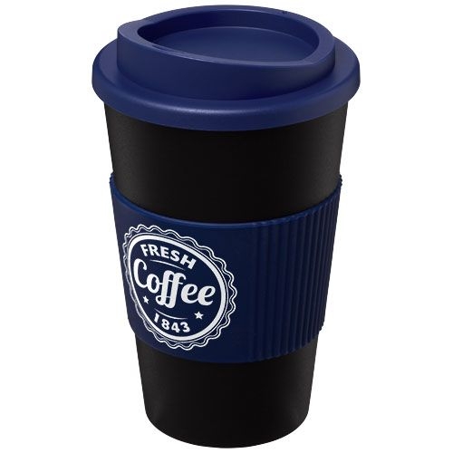 PF210002-3Americano® 350 ml Isolierbecher mit Schutzring_ schwarz_blau