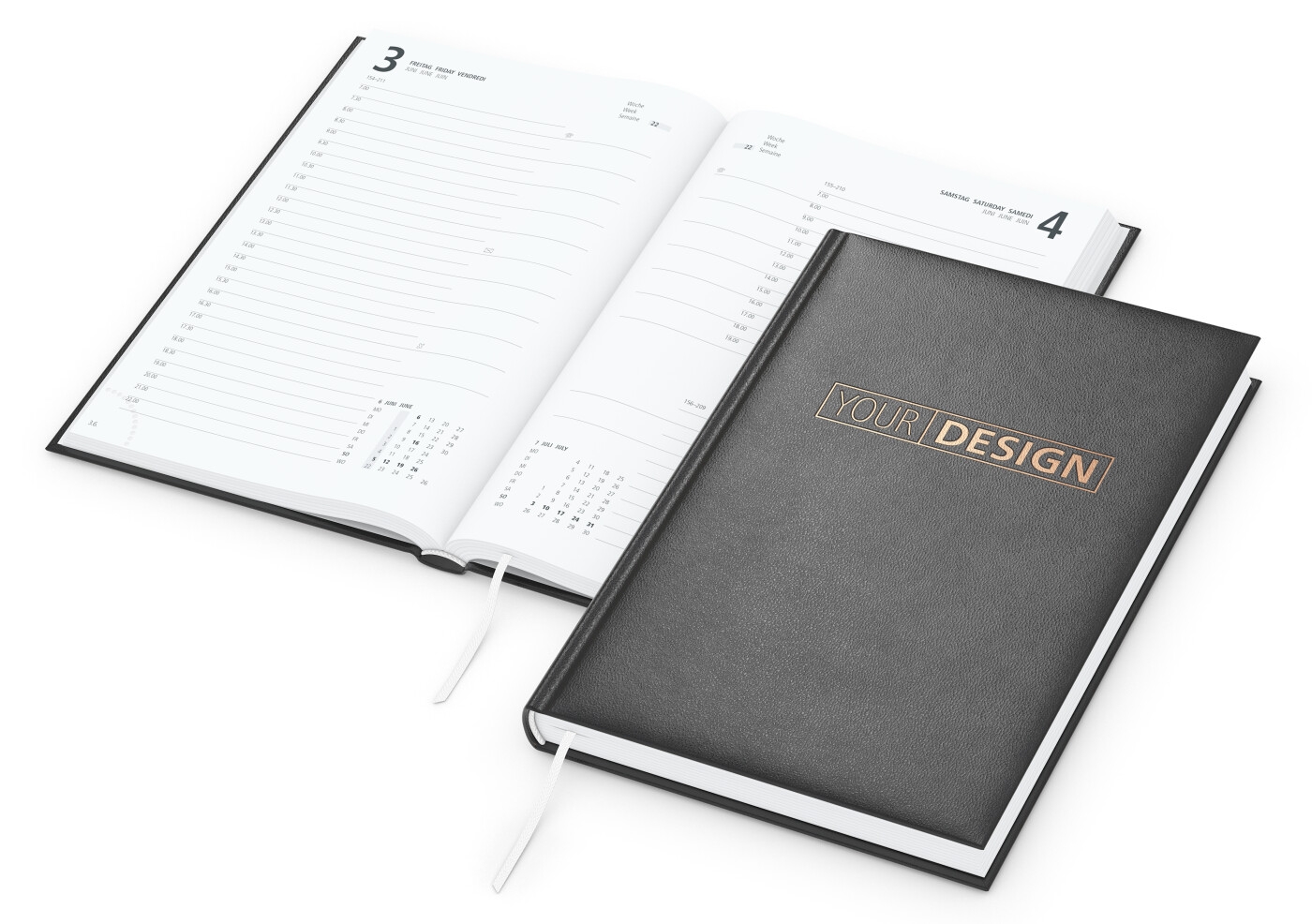 GE0061-SCKTageskalender Advance_ schwarz_ Kupferpraegung