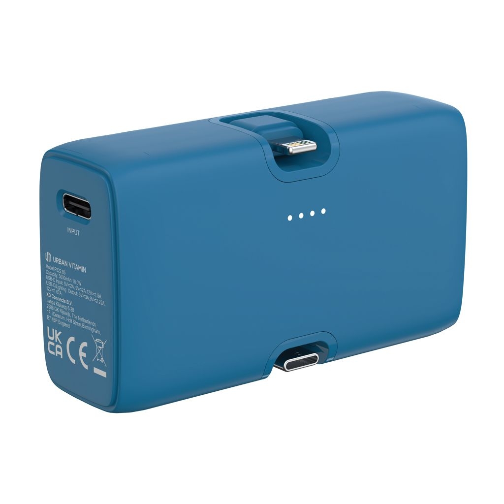 XDP322_85-05Urban Vitamin Los Angeles 20W Powerbank aus RCS rec. Plastik_ blau