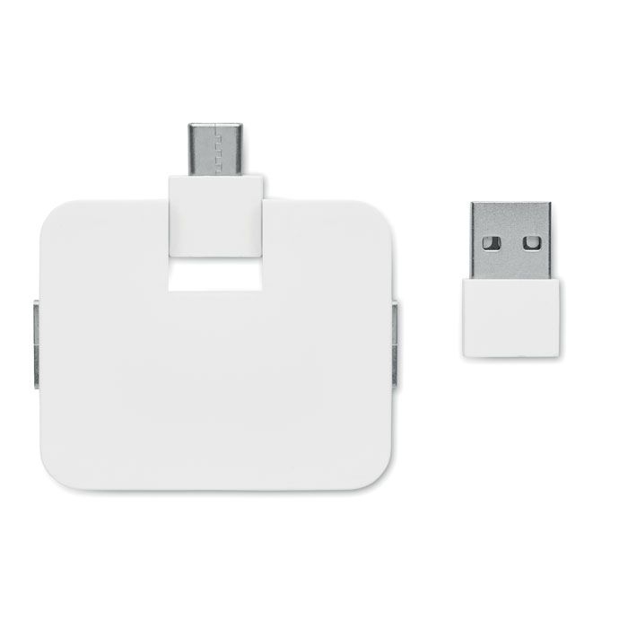 MO2254-06Square-C 4 Port USB Hub_ weiss