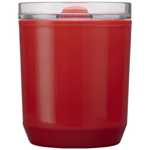 PF100852-2Hudson 180 ml doppelwandiger Becher aus recyceltem Kunststoff _ rot
