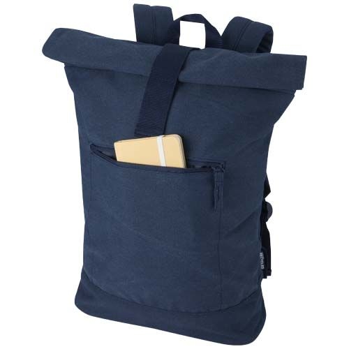 PF130123-2Recanvas 14” GRS recycelter Rolltop-Rucksack 16L_ navy