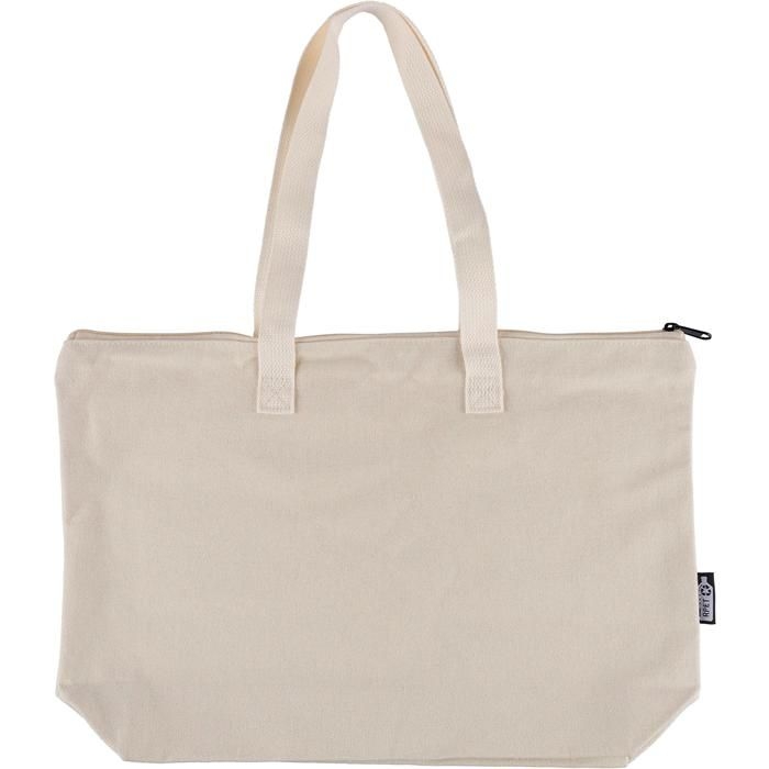 GI1349532-357Tragetasche aus recyceltem Polycotton _330 g_m2_ Malina_ beige