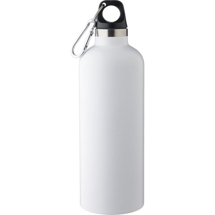 GI1204262-02Doppelwandige Flasche aus recyceltem Edelstahl _500 ml_ Lysandra_ weiss