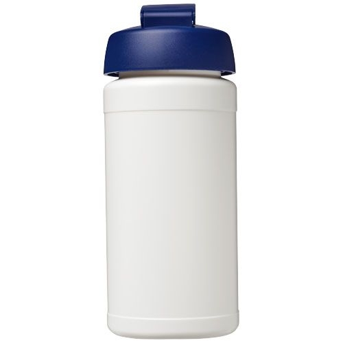 PF210068-3Baseline® Plus 500 ml Sportflasche mit Klappdeckel_ weiss_blau