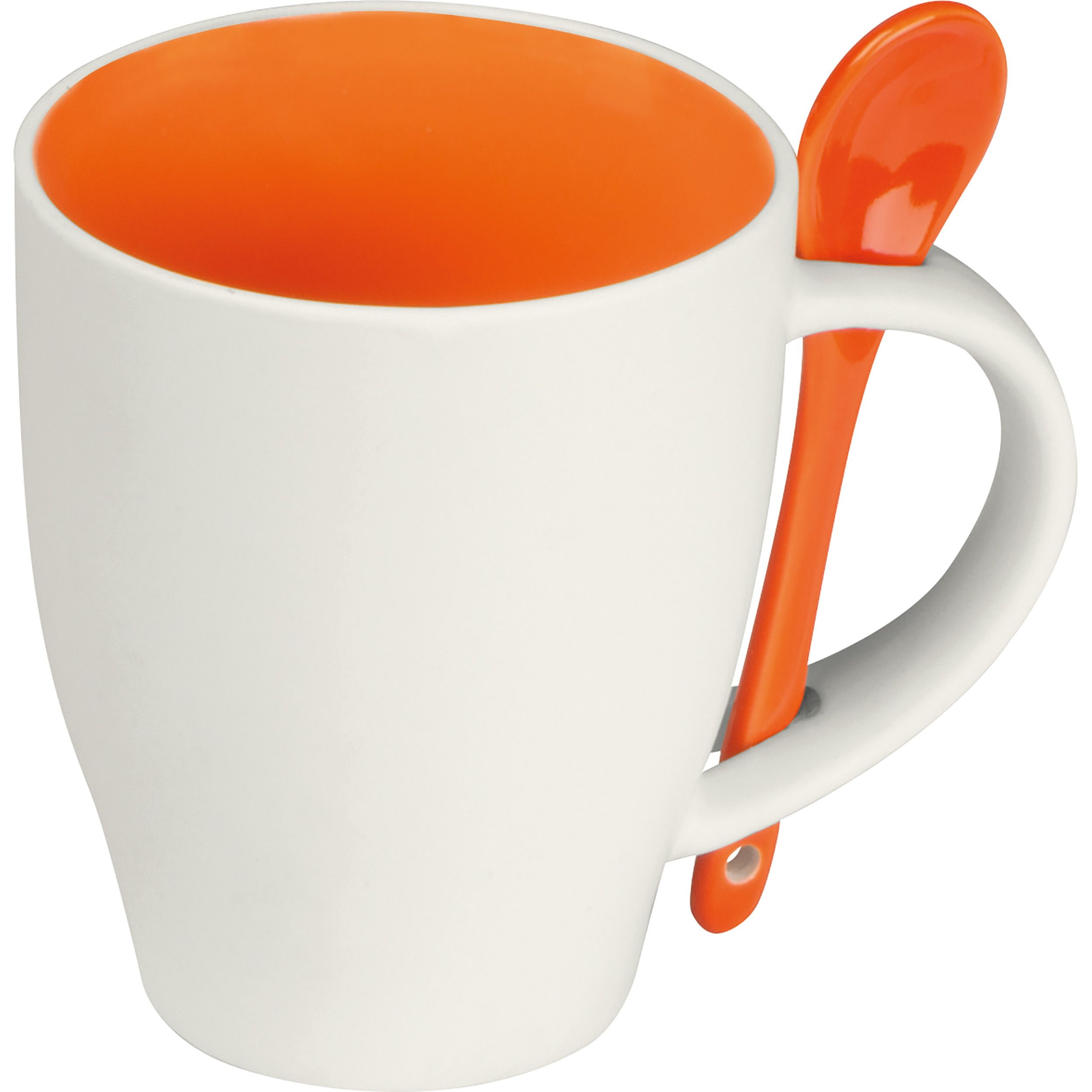 MA85095-10Tasse aus Porzellan mit Loeffel_ 250ml ARMANDO_ orange