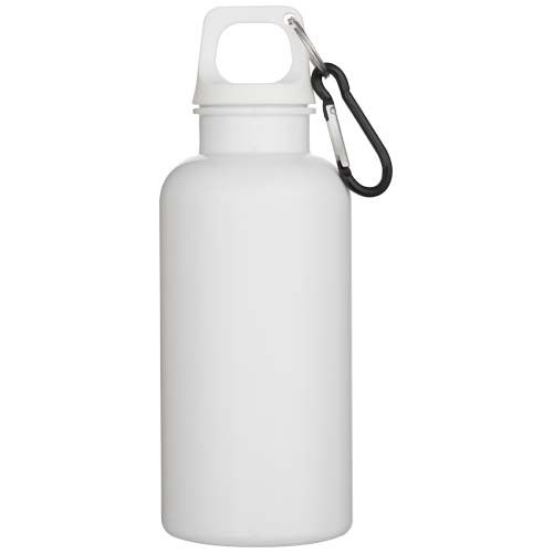PF100863-1Oregon 400 ml einfarbige RS-zertifizierte Trinkflasche aus recyceltem Kunststoff mit Karabinerhaken