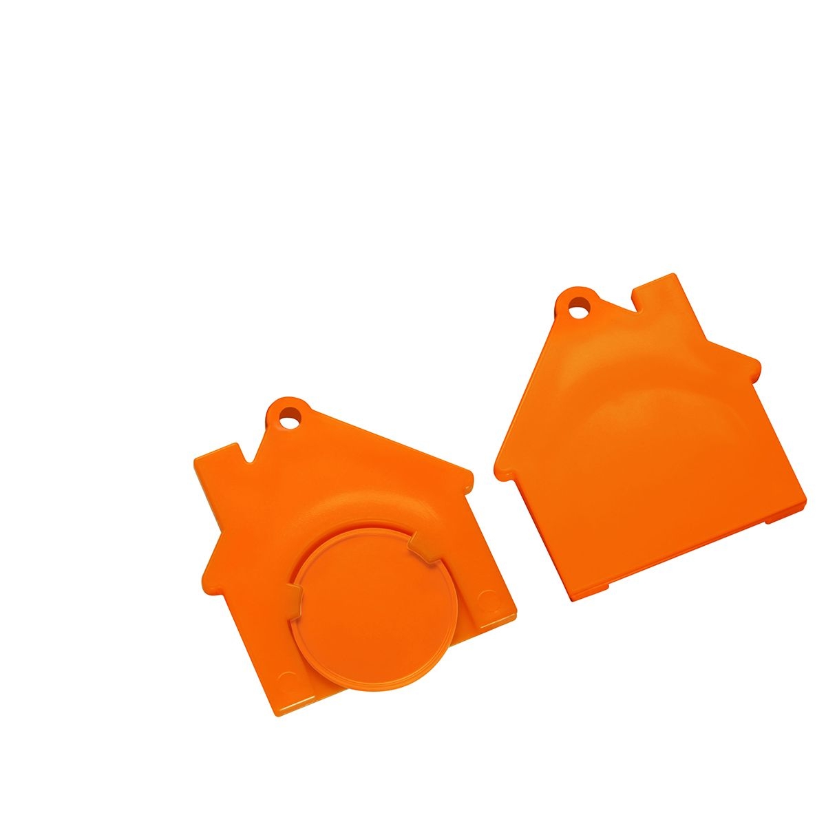 HE7516-5-5Chiphalter mit 1€-Chip _Haus_ orange_ orange