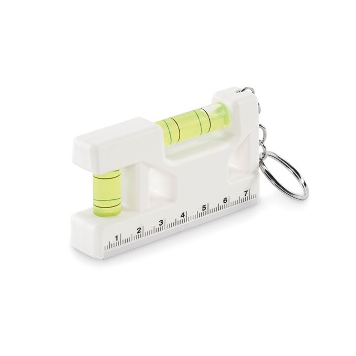 MO2467-06Magevel Schluesselring mit Wasserwaagen_ weiss