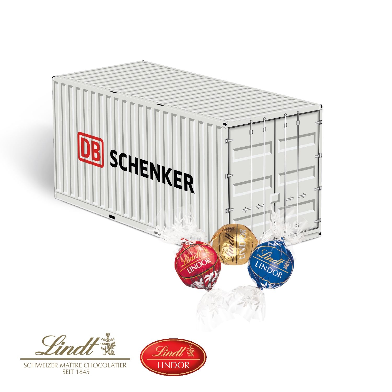 CD91684-013D Praesent _Container_ mit Lindt Lindor Pralinés_ Lindor Pralines