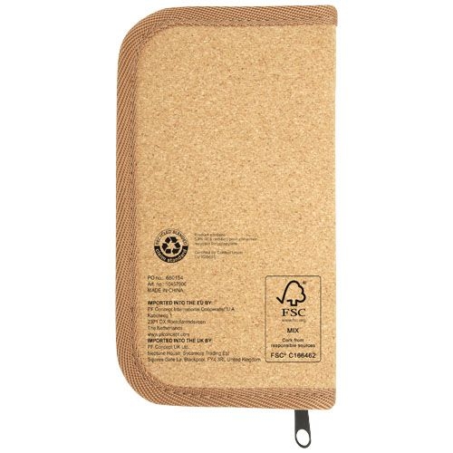 PF104579-1Spike 24-teiliges Werkzeugset aus recyceltem RCS Kunststoff mit Korketui_ natur