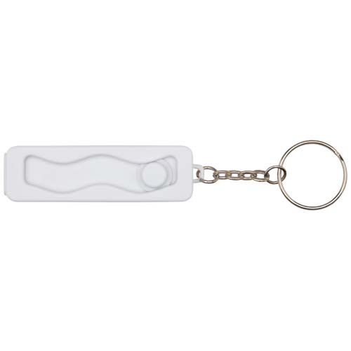 PF124460-1Aggia Telefonladestation aus recyceltem Kunststoff mit Fidget-Toy_ weiss