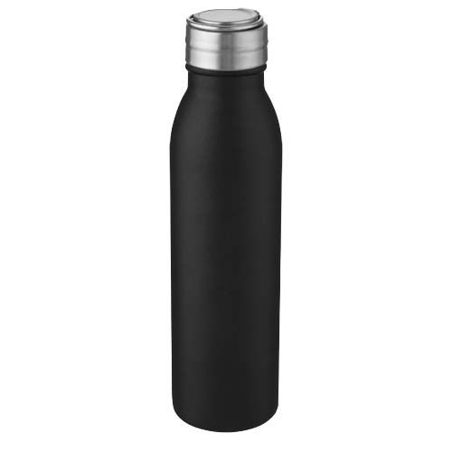 PF100678-4Harper 700 ml Sportflasche aus Edelstahl mit Metallschlaufe_ schwarz