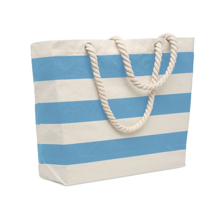 MO2126-66Heaven Stripe Strandtasche Baumwolle 220 g_ babyblau