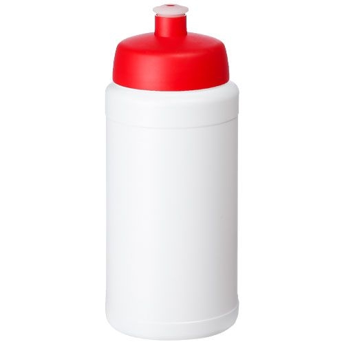 PF210444-10Baseline Recycelte Sportflasche_ 500 ml_ weiss_rot