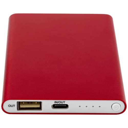 PF124380-1Pep 4000 mAh Type-C Powerbank aus recyceltem Aluminium _ rot