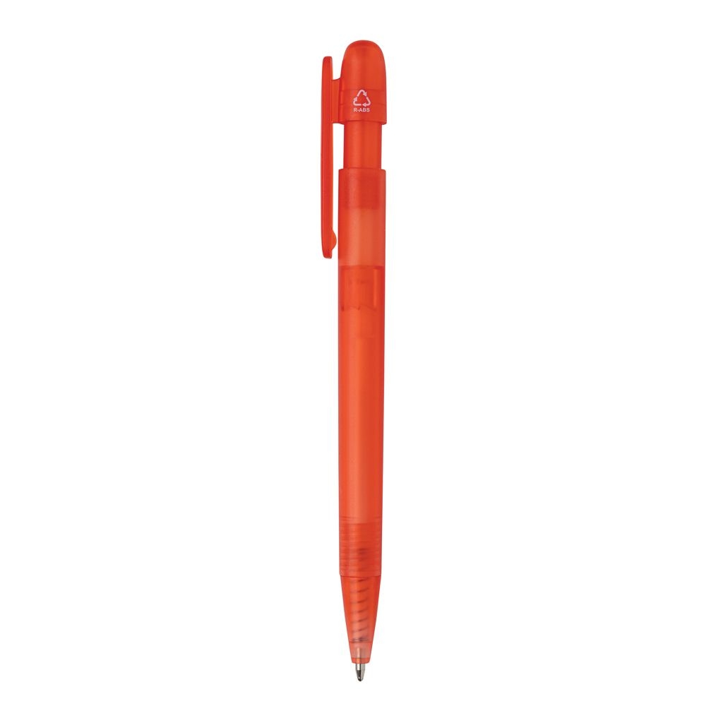 XDP611.26-04Devin transparenter Stift aus GRS zertifiziertem rABS_ rot