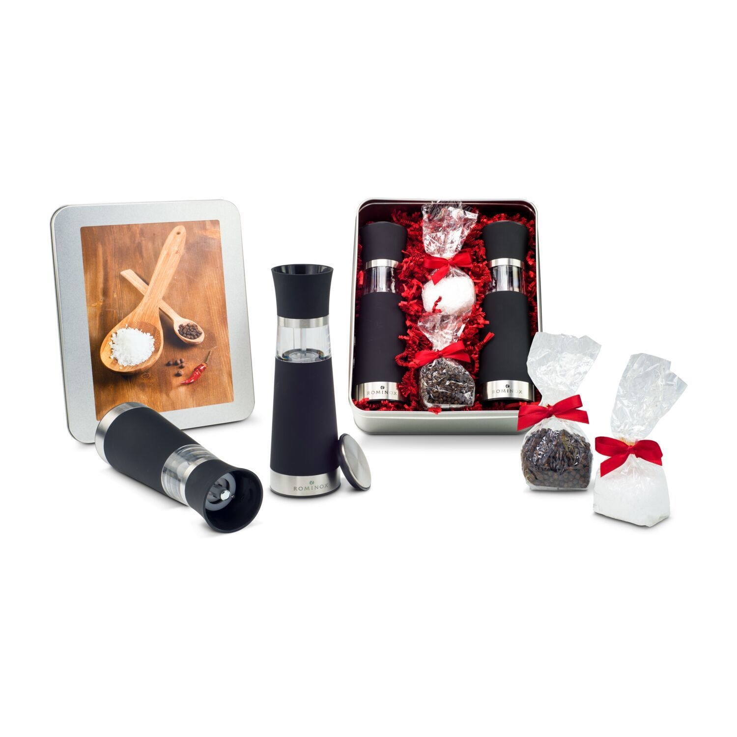 RP2191Salz- _ Pfeffermuehlen Set - in Silberdose