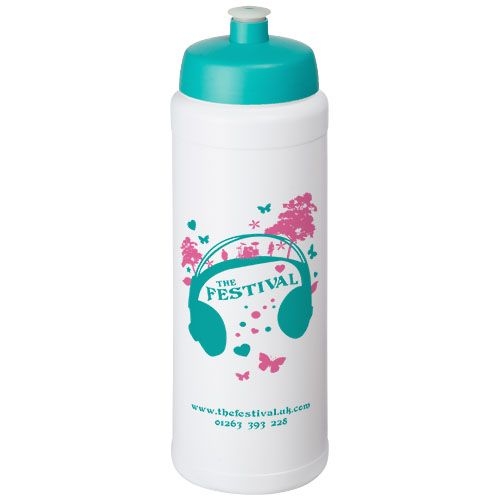 PF210689-6Baseline® Plus grip 750 ml Sportflasche mit Sportdeckel_ weiss_aquablau