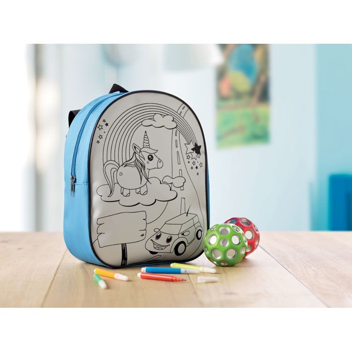 MO9207-12Backsketchy Rucksack mit 5 Filzstiften_ tuerkis