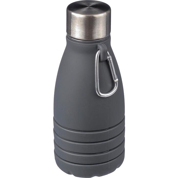 GI1172250-03Faltbare Silikon-Trinkflasche 550 ml Erin_ grau