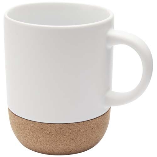 PF100847-1Billie 300 ml Keramiktasse mit Korkdetails _ weiss