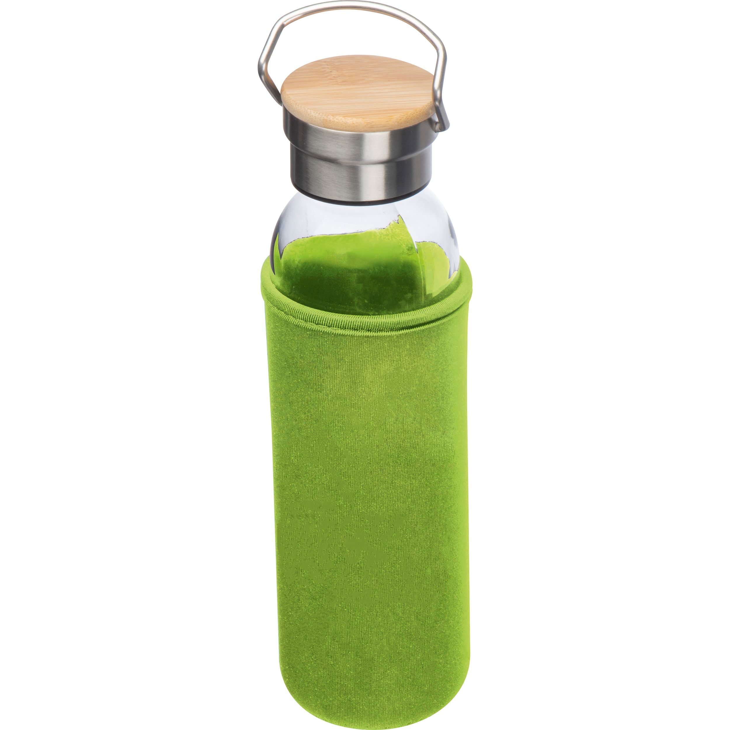 MA63181-29Glasflasche mit Neoprenueberzug_ 600ml RAMONA_ apfelgruen