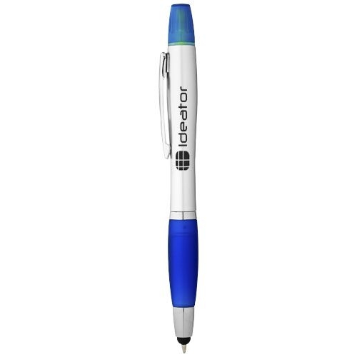 PF106581-2Nash Stylus Kugelschreiber und Marker _schwarze Mine_ silber_royalblau
