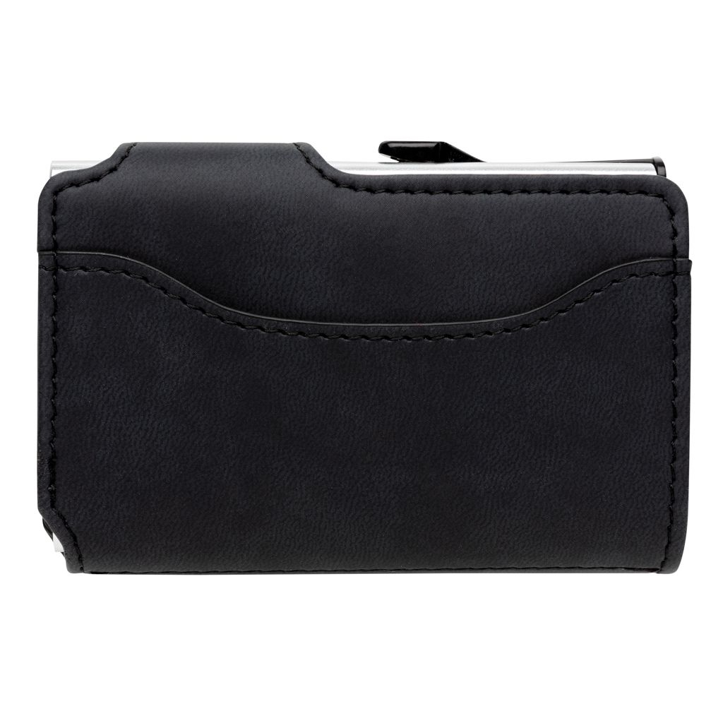 XDP850.34-1Aluminium RFID Kartenhalter mit PU-Boerse_ schwarz