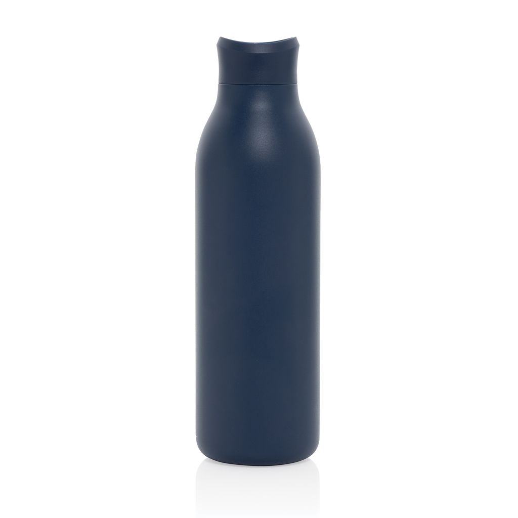 XDP438_09-25Avira Alok 360 Klick-Wasserflasche aus RCS rec. Stahl_ 600ml_ navy blau