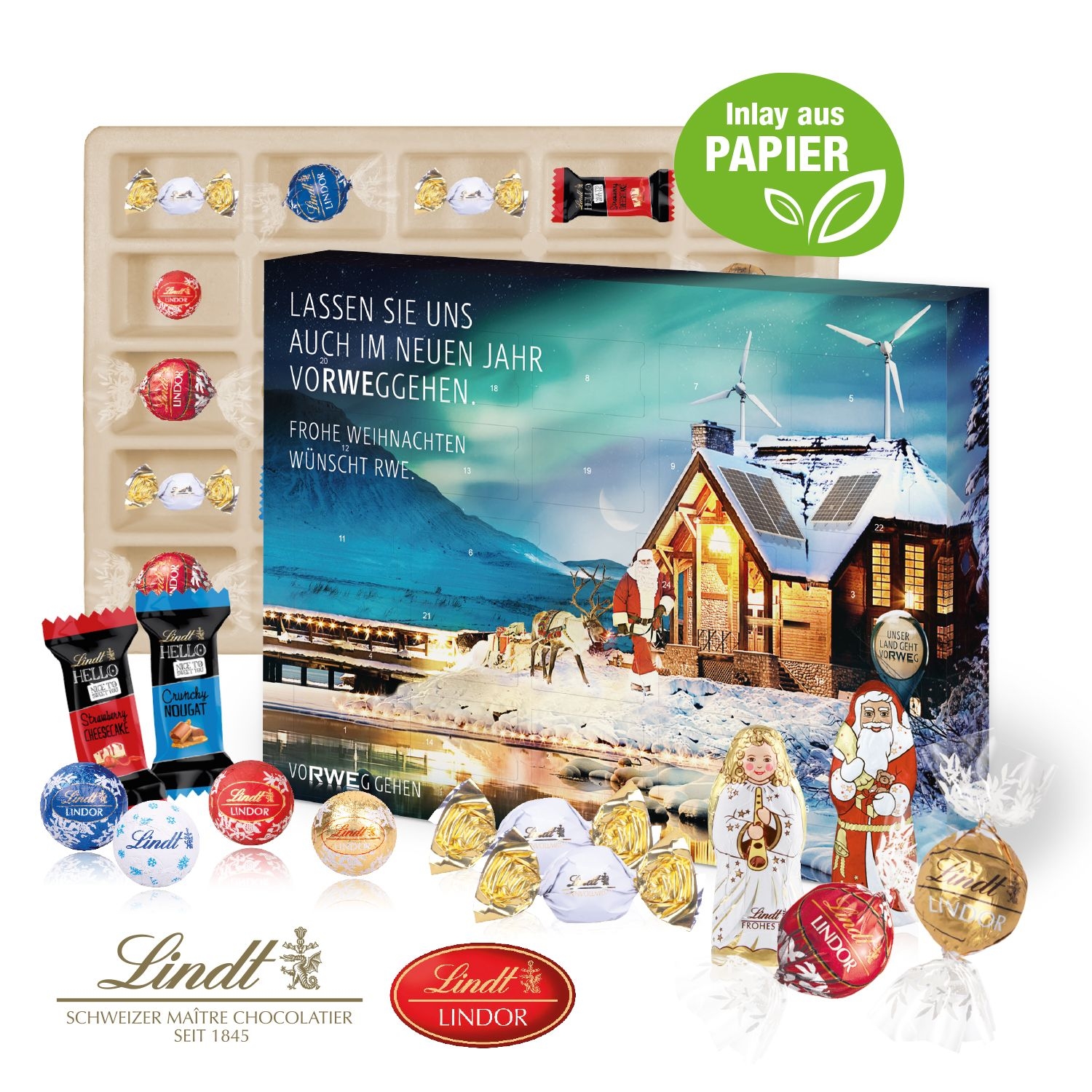 CD55401-01Adventskalender Lindt _Premium Selection_ Inlay aus Papier_ Motiv-Vorlage