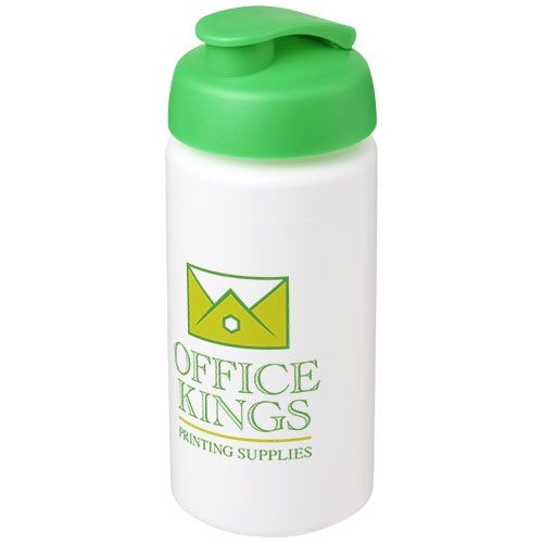 PF210072-7Baseline® Plus grip 500 ml Sportflasche mit Klappdeckel_ weiss_gruen