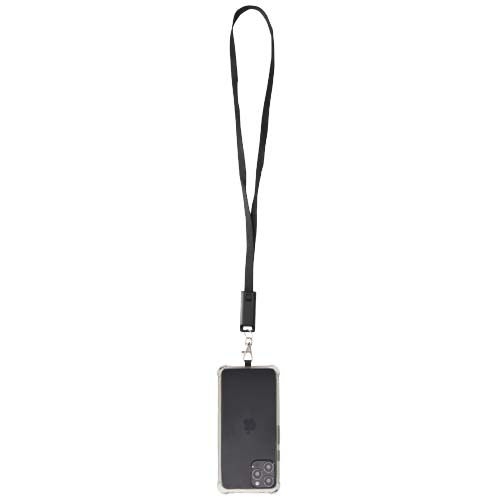PF124447-2Franz 5 in 1 Lanyard Kabel aus recyceltem Kunststoff fuer Smartphones mit integrierter Datensynchroni