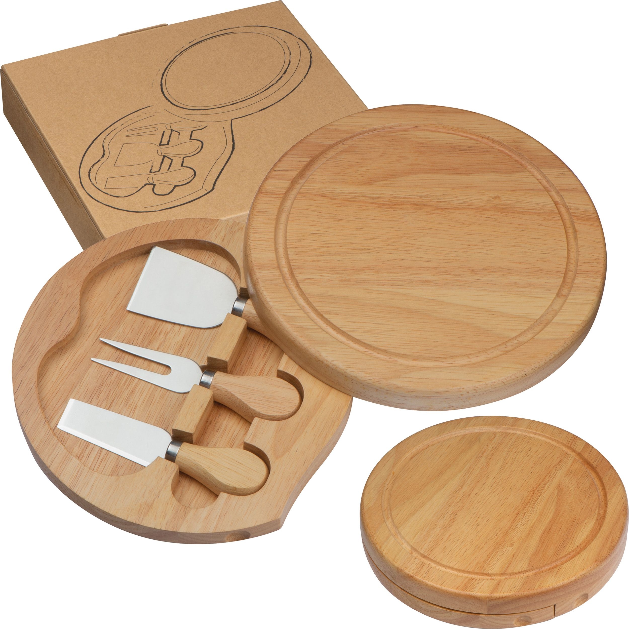 MA82512-13Kaesebrett mit 3 Kaesebestecken JOZEF_ beige