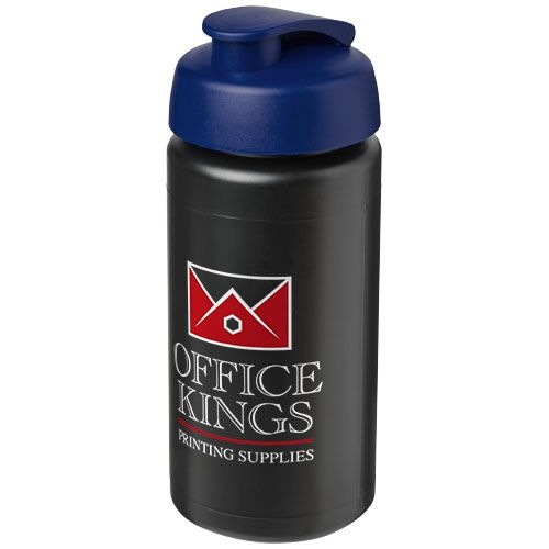 PF210072-14Baseline® Plus grip 500 ml Sportflasche mit Klappdeckel_ schwarz_blau