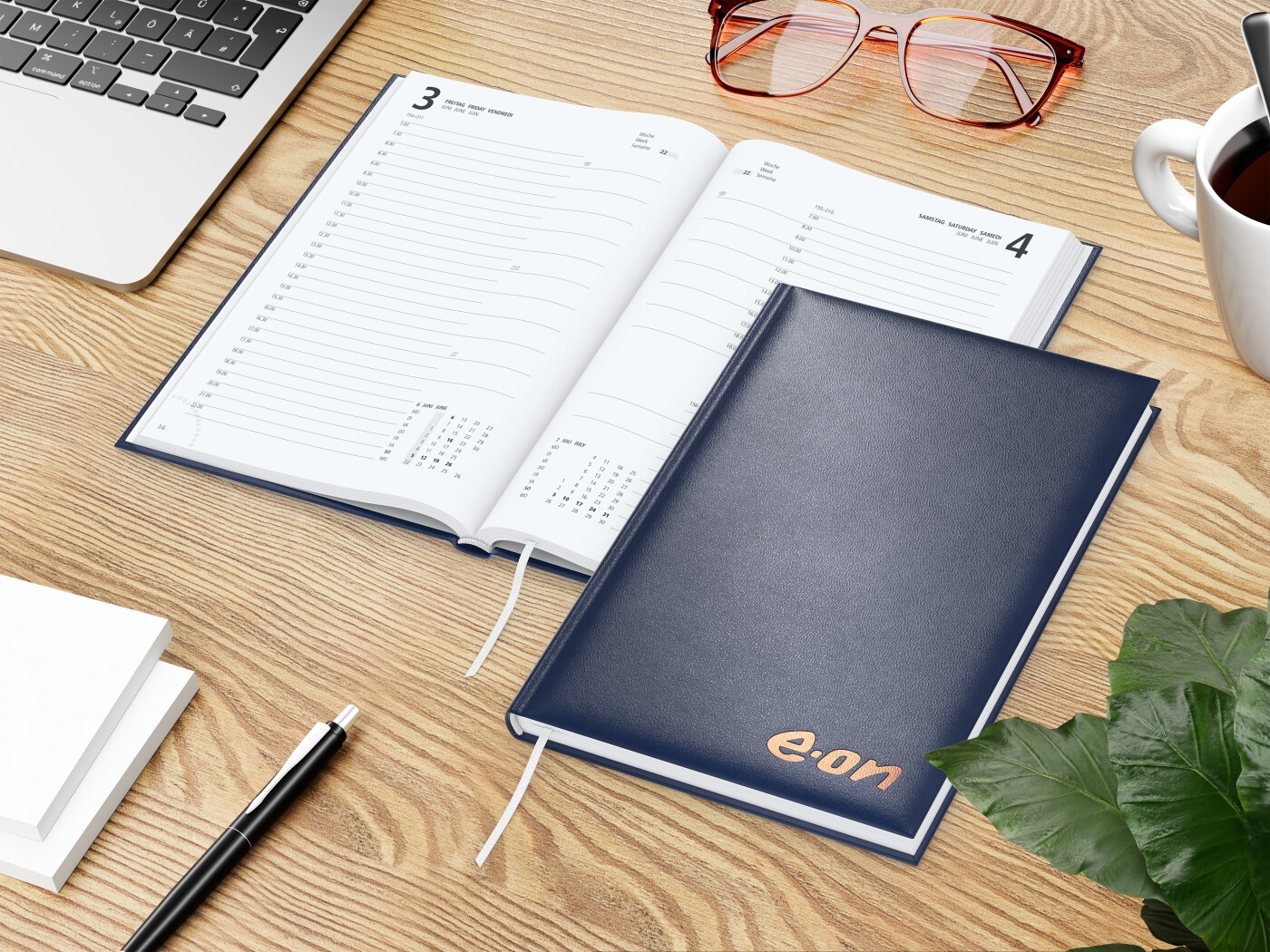 GE0019-DUKWerbeartikel Buchkalender Basic_ dunkelblau_ Kupferpraegung