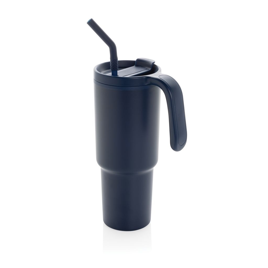 XDP437_32-25Graphic 360 Becher aus RCS-zertifiziert recyc. Stahl_ 900ml_ navy blau