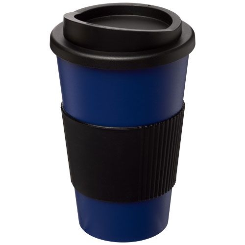 PF210002-14Americano® 350 ml Isolierbecher mit Schutzring_ blau_schwarz