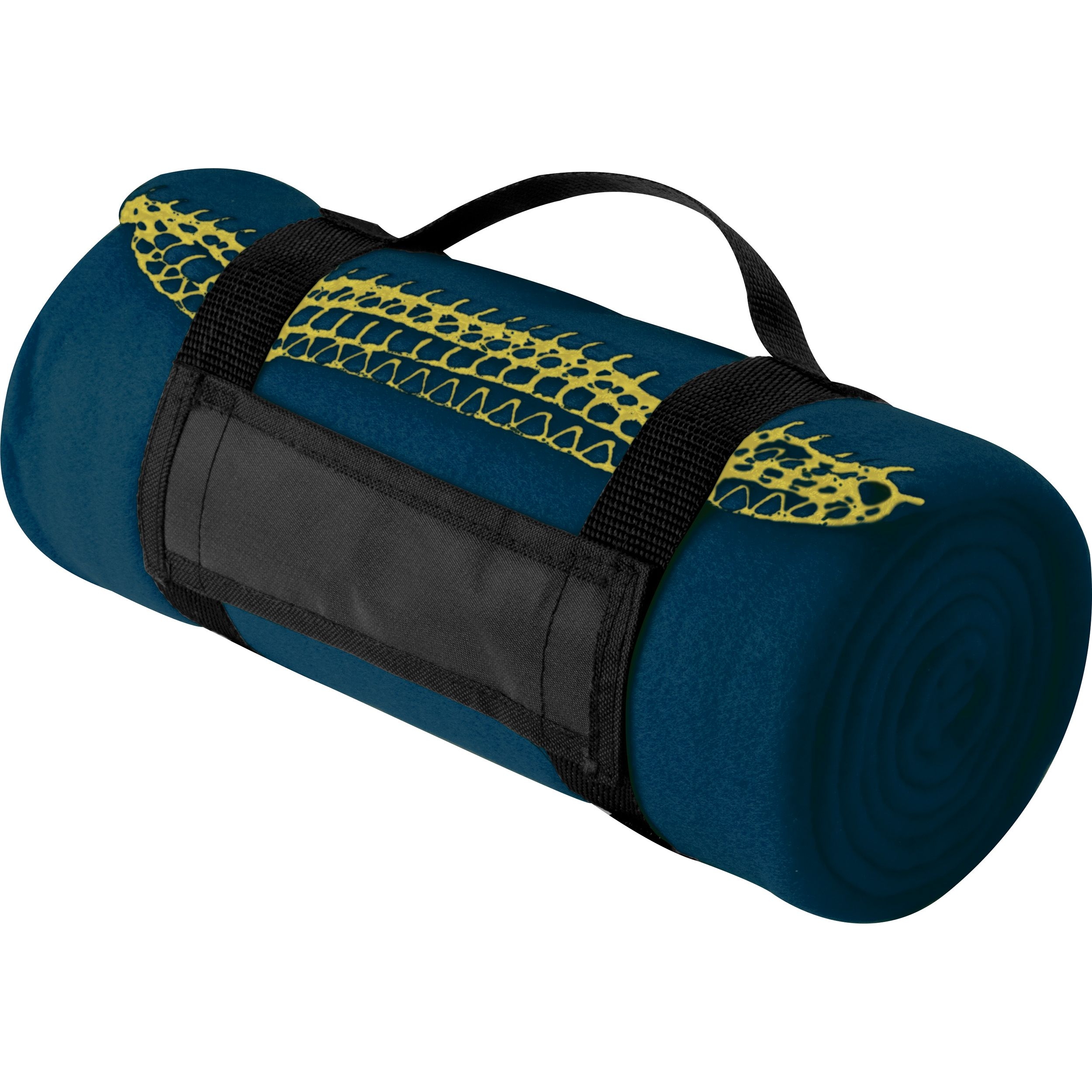 MA66902-44Fleecedecke mit Tragebanderole GIANFRANCO_ dunkelblau