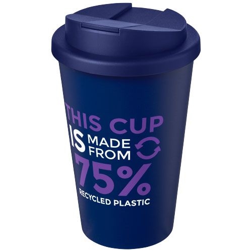 PF210425-5Americano® Eco 350 ml recycelter Becher mit auslaufsicherem Deckel_ blau