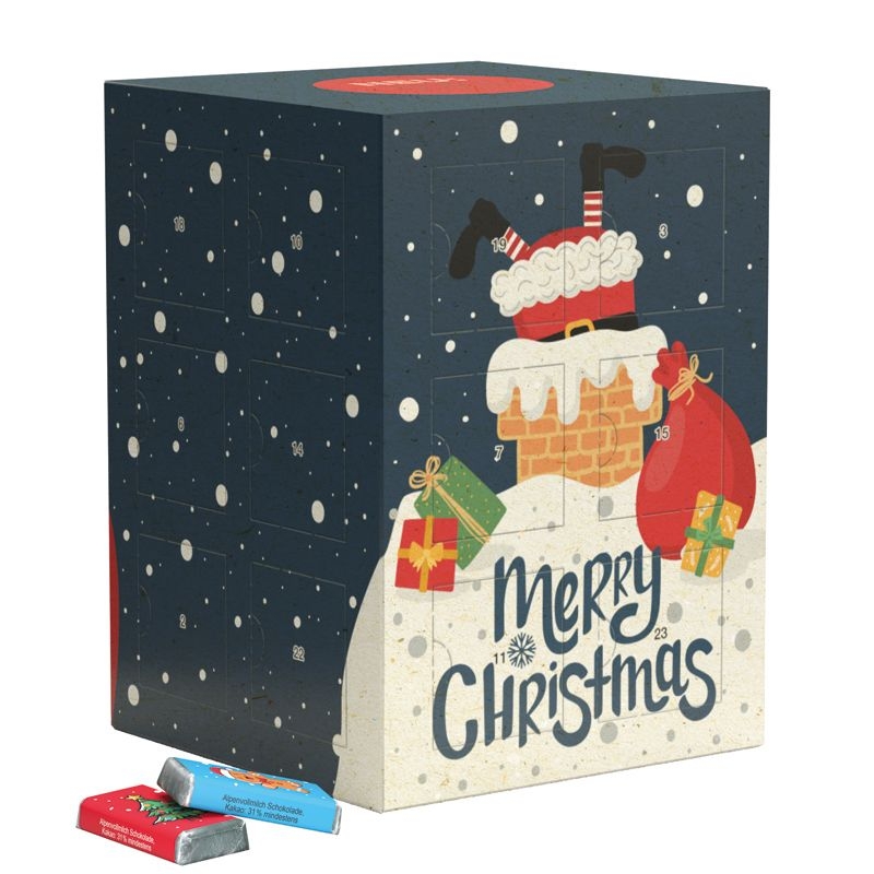 JG20164Tower Adventskalender_ Graspapier_ Schokotaefelchen