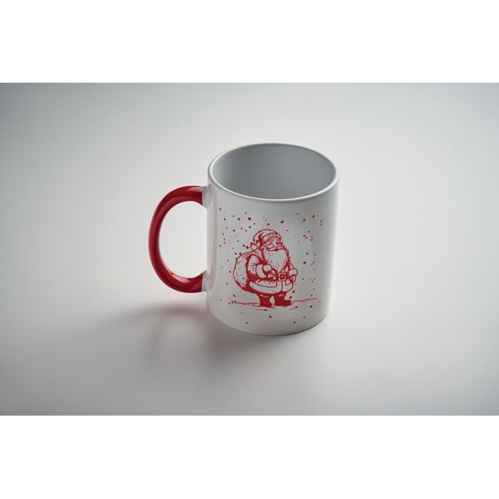CX1571-35Festimug Keramikbecher 300ml_ weiss_rot