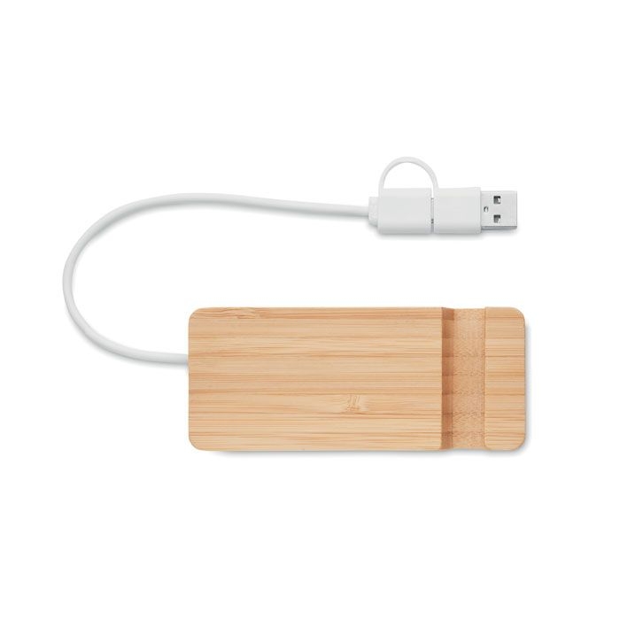 MO2144-40Hubstand 4 Port USB Hub_ holz