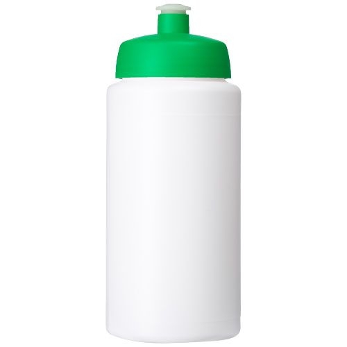PF210687-7Baseline® Plus grip 500 ml Sportflasche mit Sportdeckel_ weiss_gruen