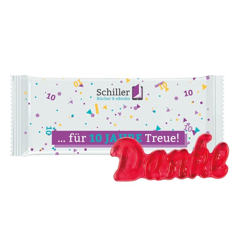JG10072-1Fruchtgummi 1er Danke_ Danke_ weisse Folie